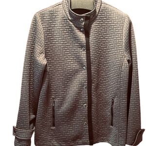 Like new geometric pattern quilted Jacket, grey, size medium